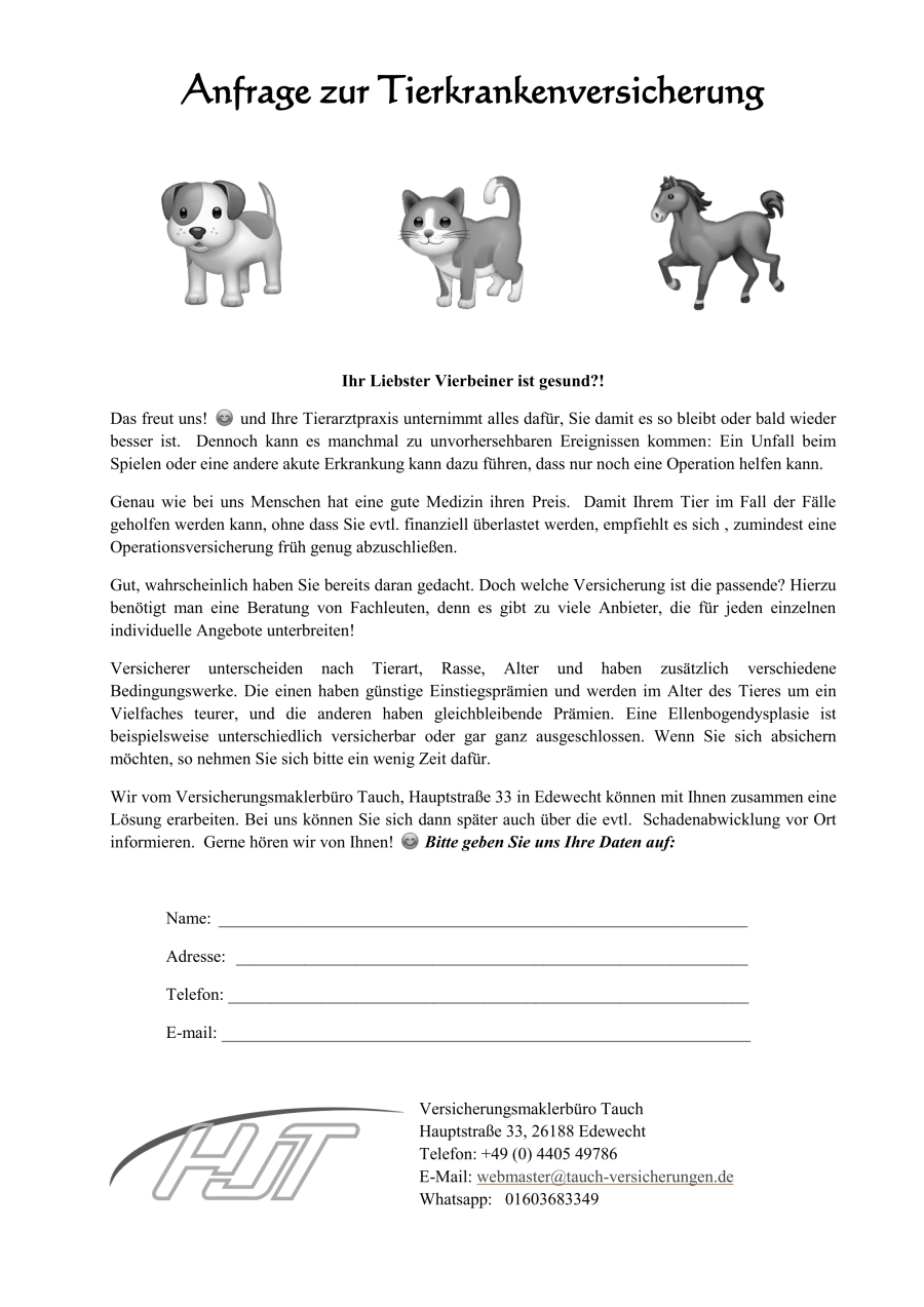 Tierkrankenversicherung